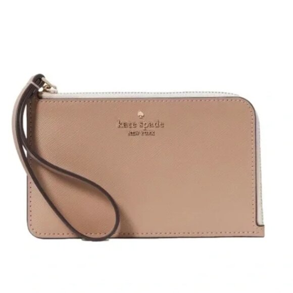 NWT Kate Spade Lucy Bicolor Small L Zip Wristlet - Picture 1 of 7